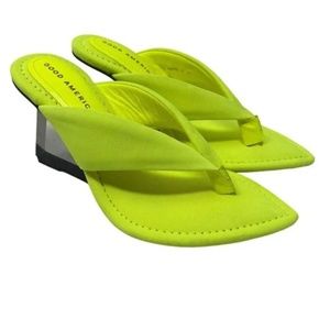 Good American Clear Wedge Sandals